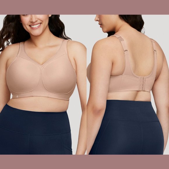 NEW‎ $57 Glamorise [ 44H US ] MagicLift Seamless Sports Bra in Cafe Nude - Picture 1 of 14